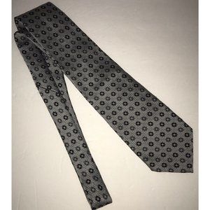 Misto Seta Mens Neck Tie Gray Black Geometric